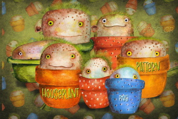 Download Illustrations of Funny Potted Plants - Potted plants Collection