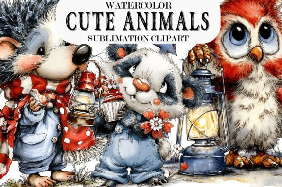 Download Cute Animals Whimsical Clipart - Cute animal Collection
