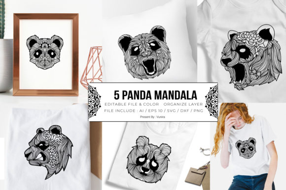 Download 5 Panda Bundle | Mandala - Panda bundle Collection