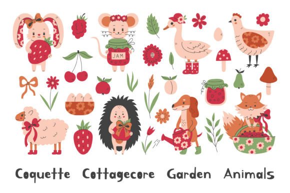 Download Coquette Cottagecore Garden Animals PNG - Coquette Collection