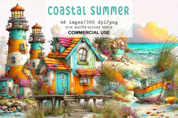 Download Whimsical Coastal Summer PNG Clipart - Coastal Collection