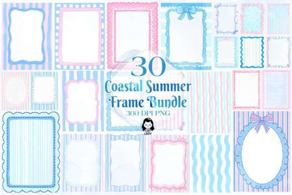 Download Preppy Pastel Coastal Summer Frame - Coastal Collection