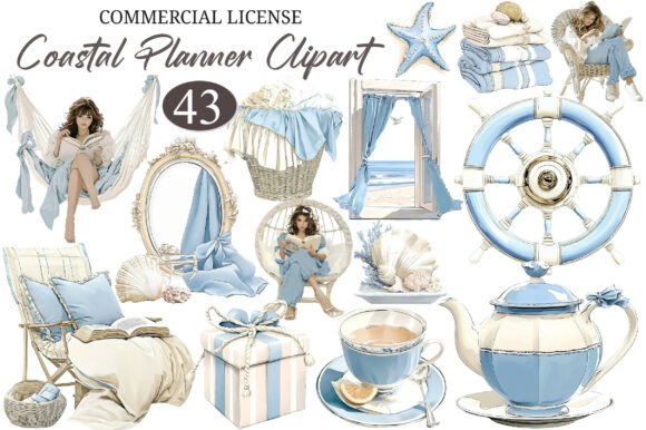Download Watercolor Coastal Planner Clipart - Coastal Collection