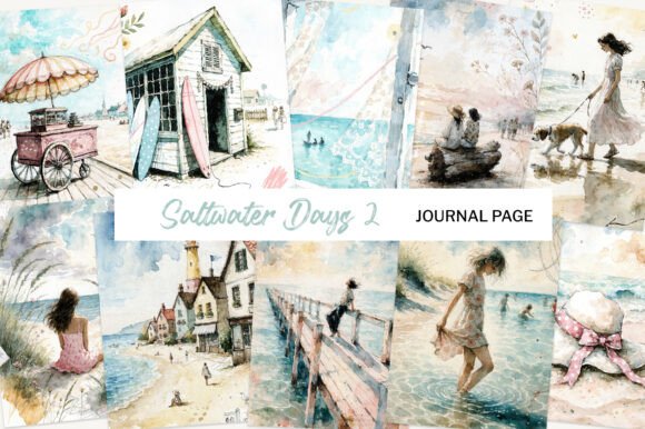 Download Coastal Summer Seaside Journal Pages - Coastal Collection