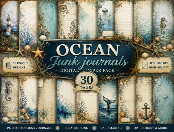 Download Vintage Coastal Seashell Background - Coastal Collection