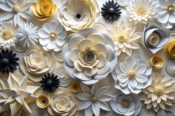 Download Assortment of Paper Flowers Isolated PNG - Premium Bundle