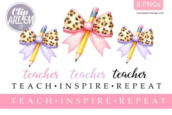 Download Coquette Teacher Pencil &amp; Bow 8 PNG Set - Coquette Collection