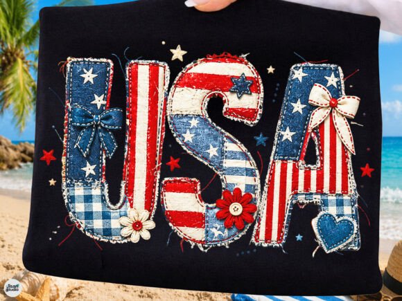 Download USA Patchwork PNG Coquette Patriotic Bow - Coquette Collection