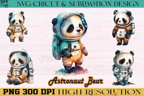Download Astronaut Panda Bundle PNG Watercolor - Panda bundle Collection