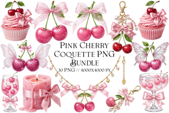 Download Pink Cherry Coquette PNG Bundle - Coquette Collection