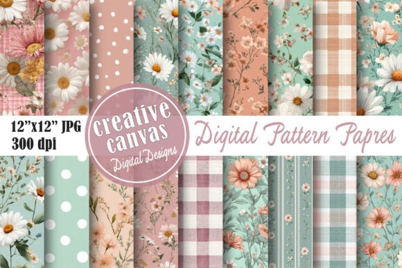 Download Coquette Daisy Floral Digital Paper - Coquette Collection