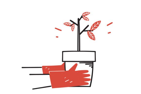 Download Doodle Person Holding Potted Plants - Potted plants Collection