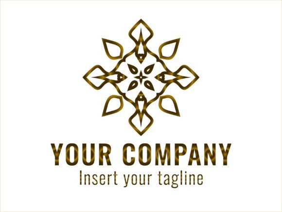 Download Logo Gold Gradation Line Flower Art - Premium Resources