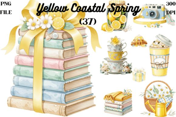 Download Yellow Coastal Spring Clipart Bundle - Coastal Collection